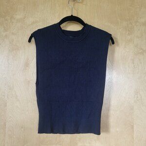 Dynamite Sleeveless Ribbed Knit Top Navy Blue Size S